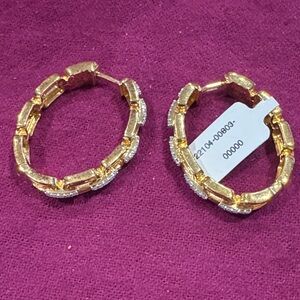 Elegant 18k MDL Gold Hoop Earrings